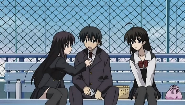 *Our main characters, sitting on a bench*